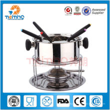 stainless steel alcohol stove with 6 forks
